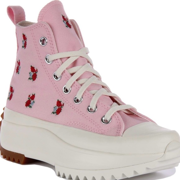 Converse Run Star Hike High Embroidered Rose Lace up Platform Women’s Size 8 - Picture 9 of 9